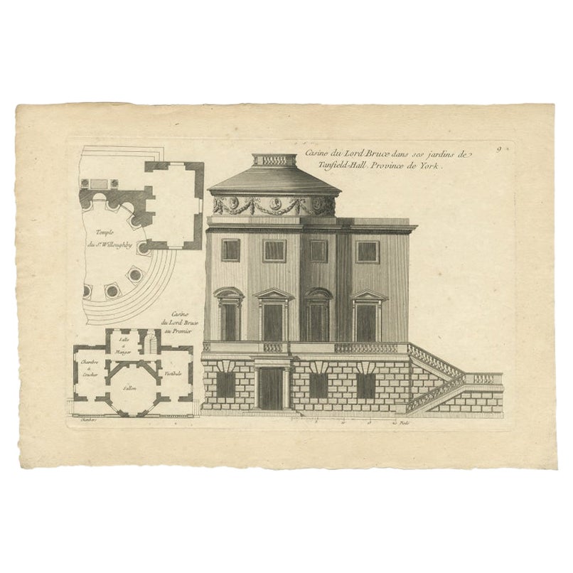 Pl. 9 Antiker Druck des Casinos von Lord Bruce von Le Rouge, um 1785