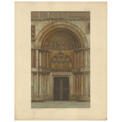 Used Print of the Portal of Sant'Alipio of the Basilica of San Marco