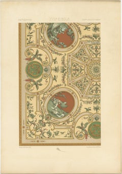 Pl. 90 Antique Print of XVIIIth Century Ornaments by Racinet (c.1890)