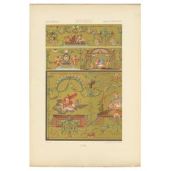 Pl. 91 Antique Print of XVIIIth Century Ornaments by Racinet, circa 1890