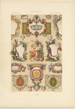 Pl. 93 Antique Print of XVIIIth Century Ornaments by Racinet (c.1890)