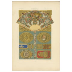 Pl. 96 Antique Print of XVIIIth Century Ornaments by Racinet (c.1890)