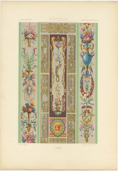 Pl. 97 Antique Print of 18th Century Ornaments by Racinet, 'circa 1890'
