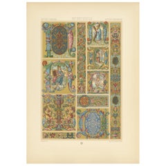 Pl. 98 Antique Print of 16th-17thCentury Italian Decorations by Racinet