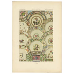 Pl. 98 Antique Print of XVIIIth Century Ornaments by Racinet (c.1890)