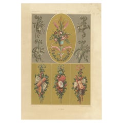 Pl. 99 Stampa antica di Art Decor nel 18° secolo di Racinet, 1869