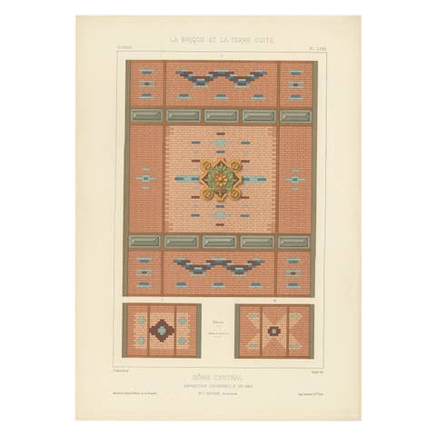 Dome Brickwork Design from Paris Expo – Architectural Print by Chabat, c.1900