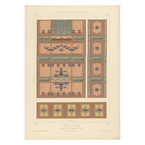 Dôme Central – French Architectural Lithograph from La Brique, Exposition 1889
