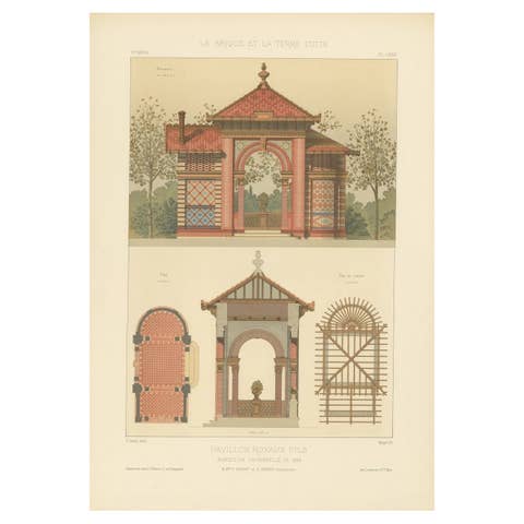 La Brique Pavilion Print – Ornamental Kiosk Design by P. Chabat, c.1900