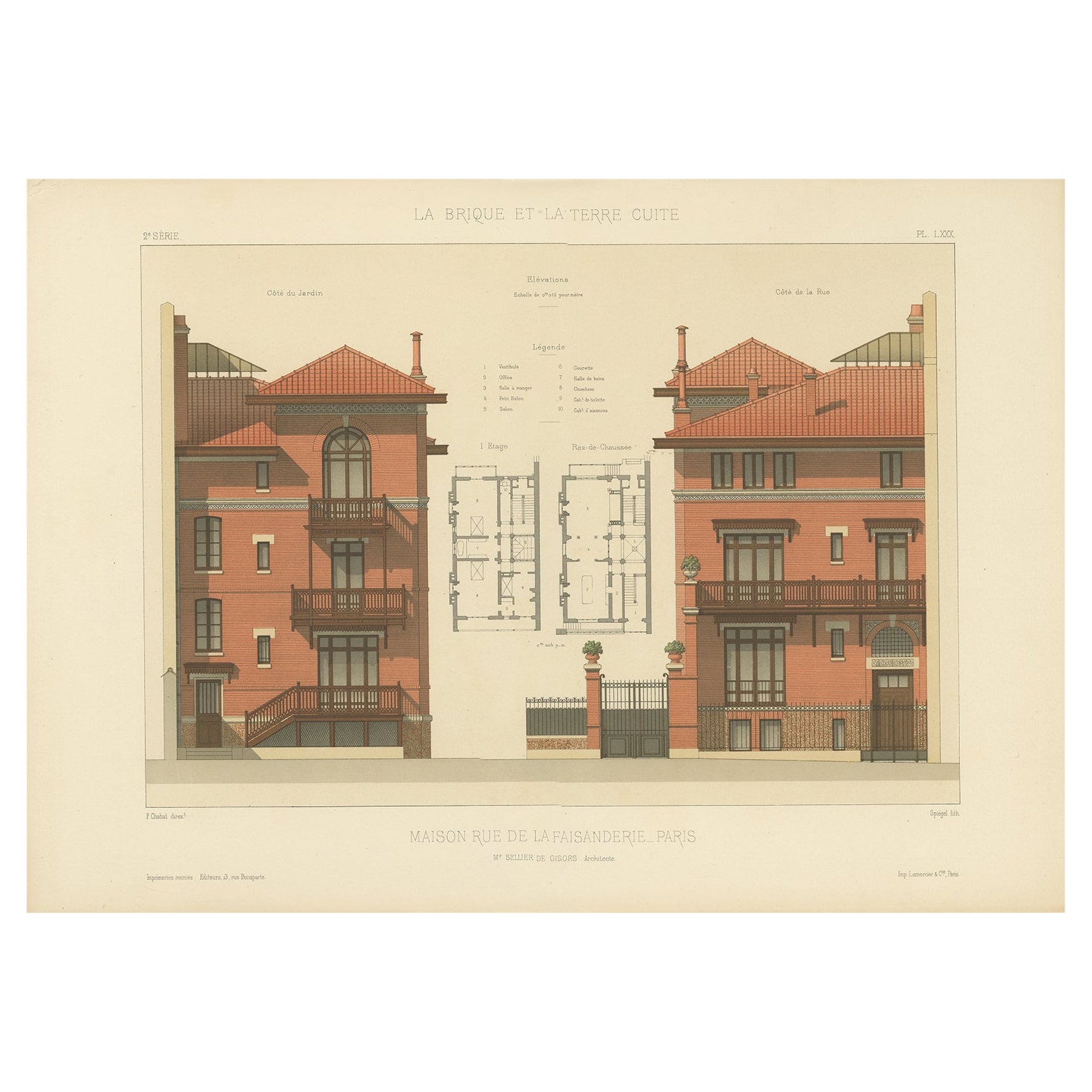 Pl. LXXX Maison Rue de la Faisanderie Paris, Chabat, c.1900