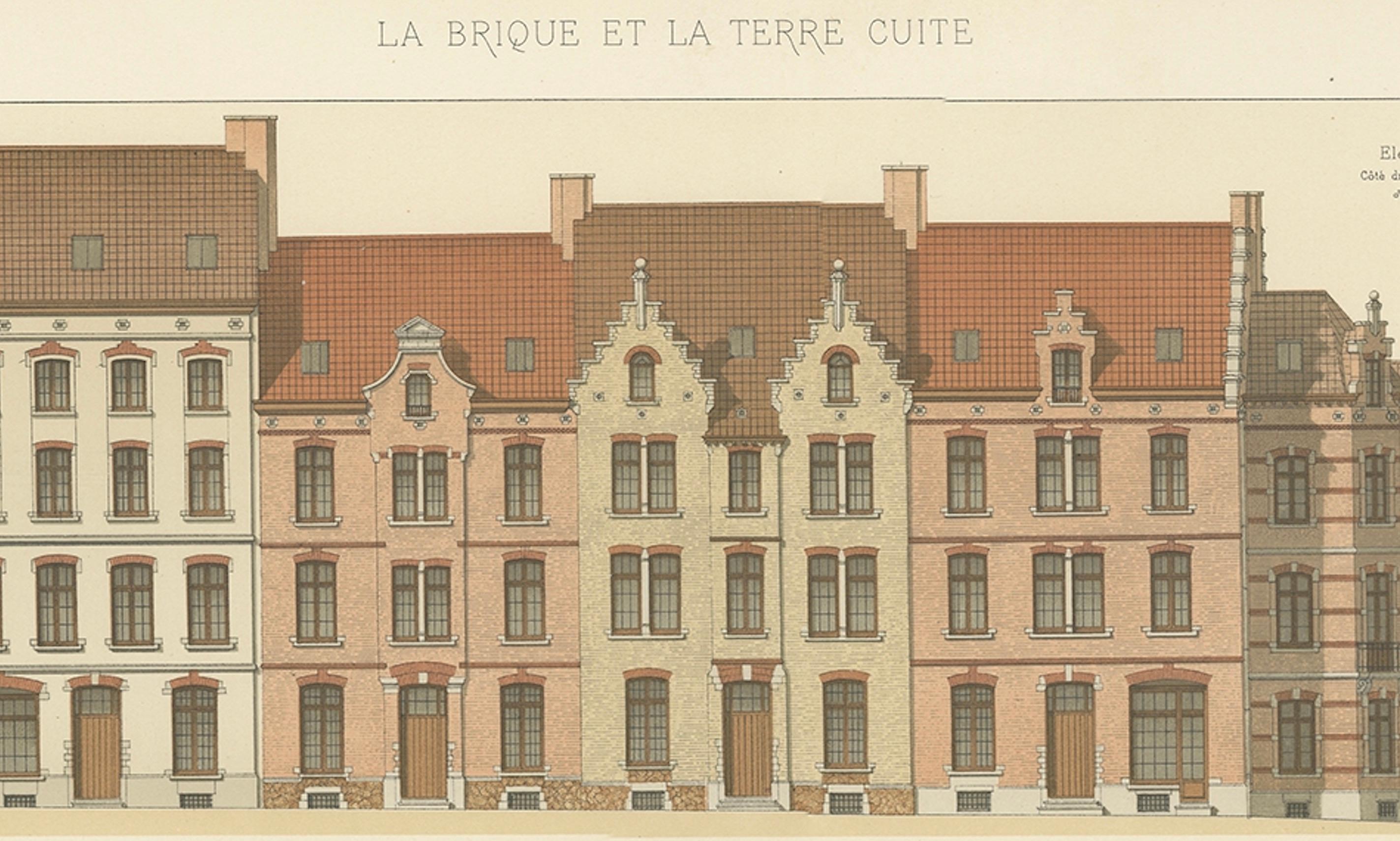 Pl. VI Habitations Ouvrières a Laeken, Chabat, 1900 ca. in vendita 2