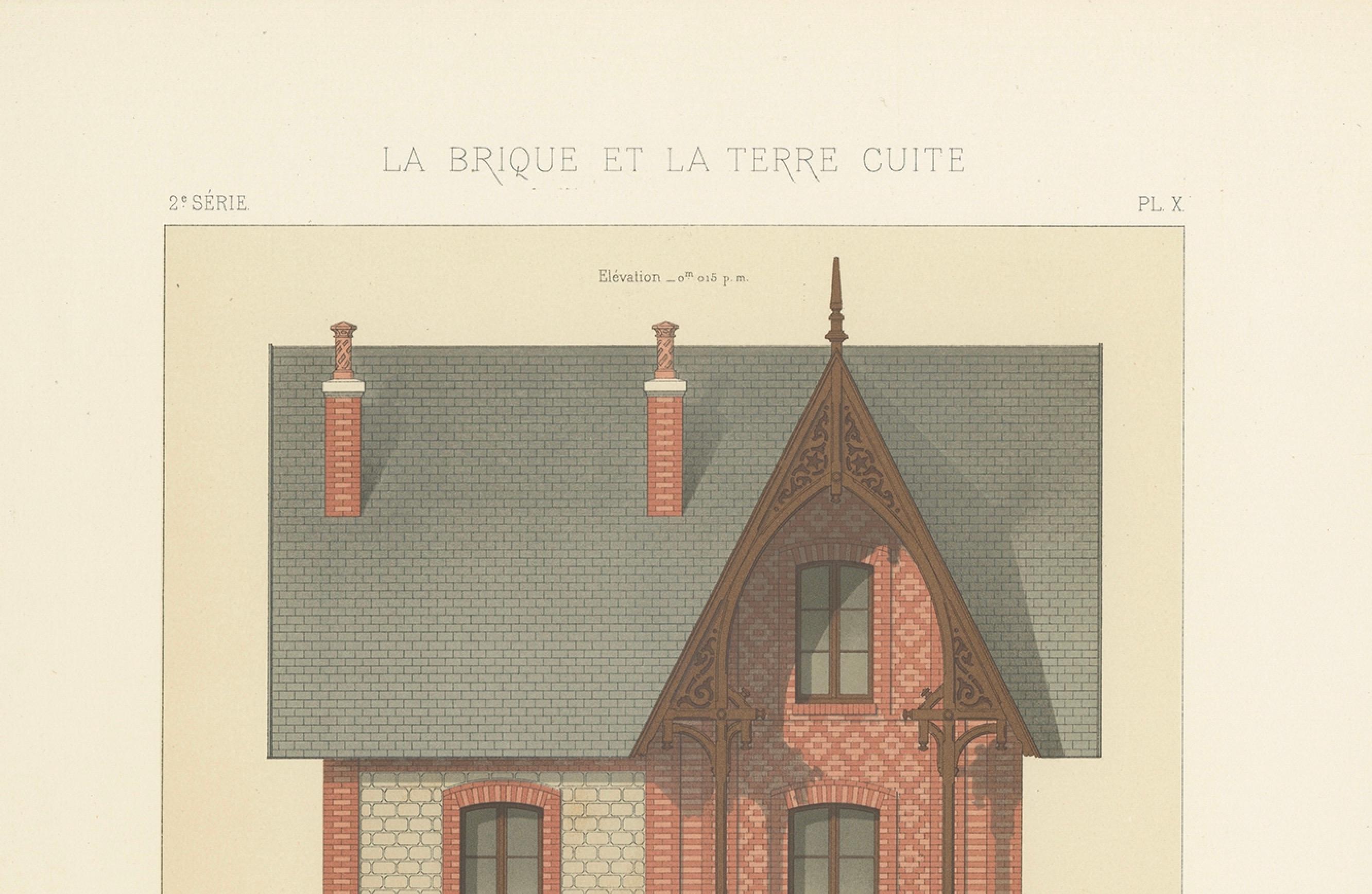 Pl. X Villa au Vsinet, Chabat, um 1900 (Papier) im Angebot