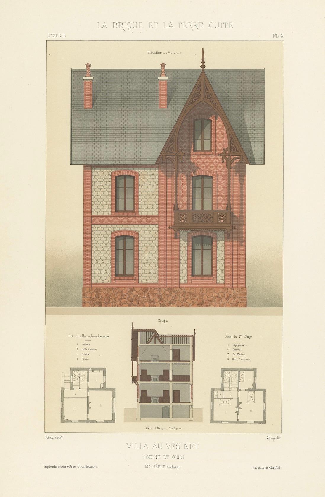 Pl. X Villa au Vsinet, Chabat, um 1900 im Angebot 2