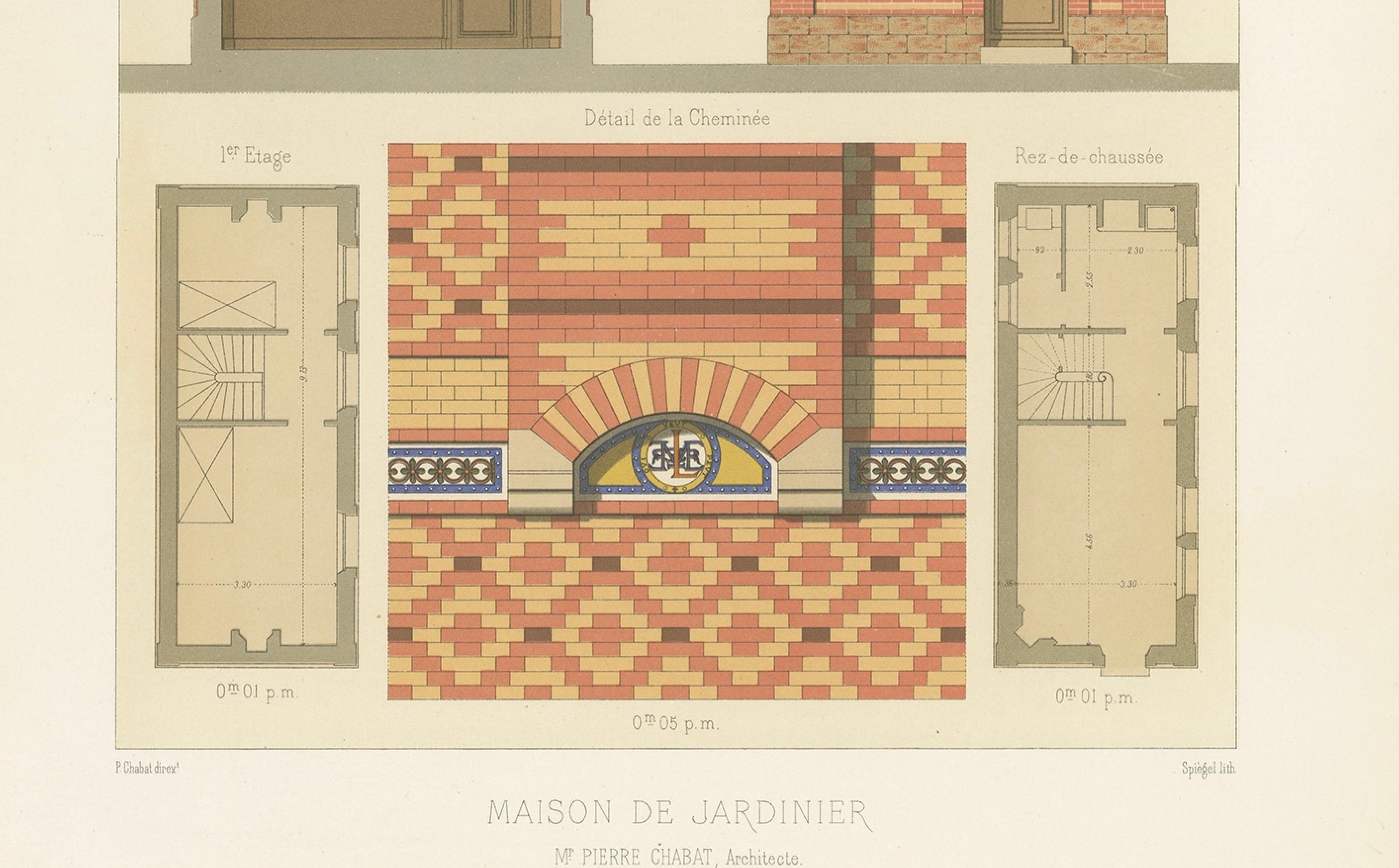 Antique French Architectural Print Maison de Jardinier by Pierre Chabat c.1900

This antique architectural print, titled 'Maison de Jardinier', was designed by the French architect Pierre Chabat and originates from the series La Brique et la Terre