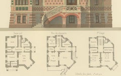 Antique Print of Villa Brodu, Beuzeval (Calvados) by Baumier, c.1900