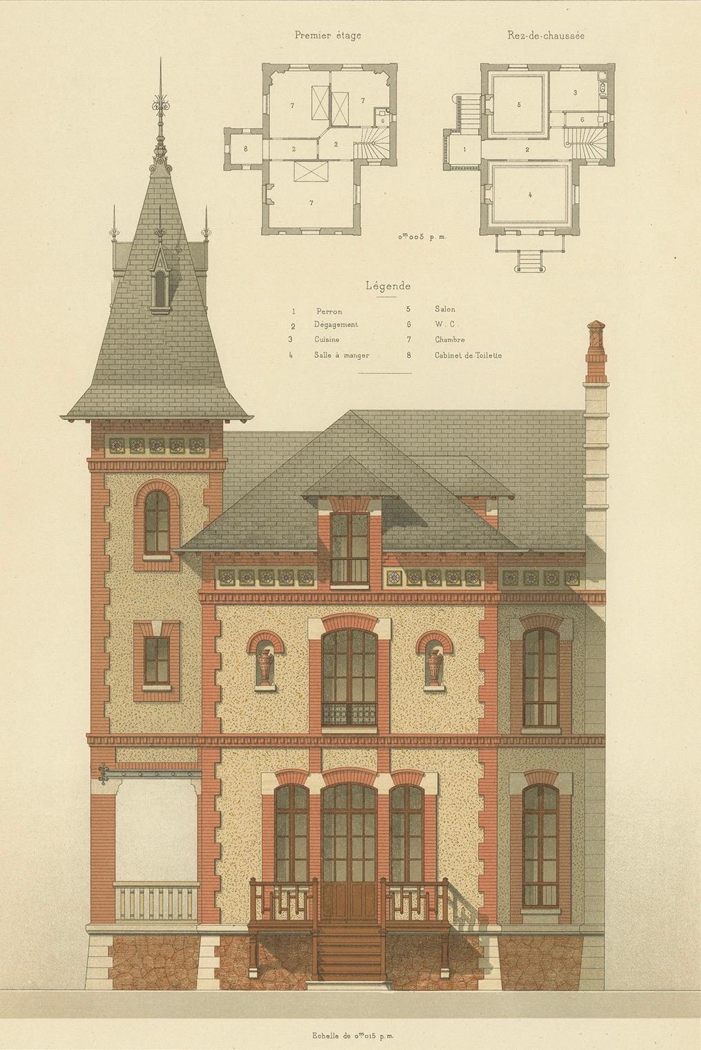 Pl. XLI Villa A Villemonble, Chabat, um 1900, XLI (Papier) im Angebot