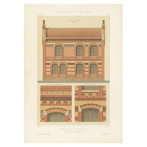 Antique French Print Maison de Jardinier by Pierre Chabat c.1900