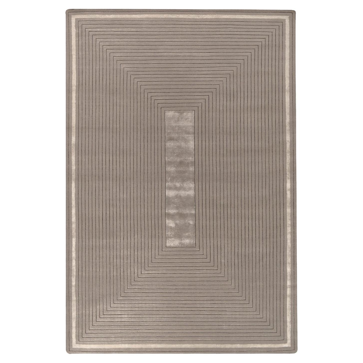 Sandy Neutral PL104 Plano Rectangular 360 Rug in Hand - Knotted Wool by Mohebban