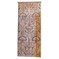 Placard, wall cupboard or door, richly painted with floral tapestry decorations