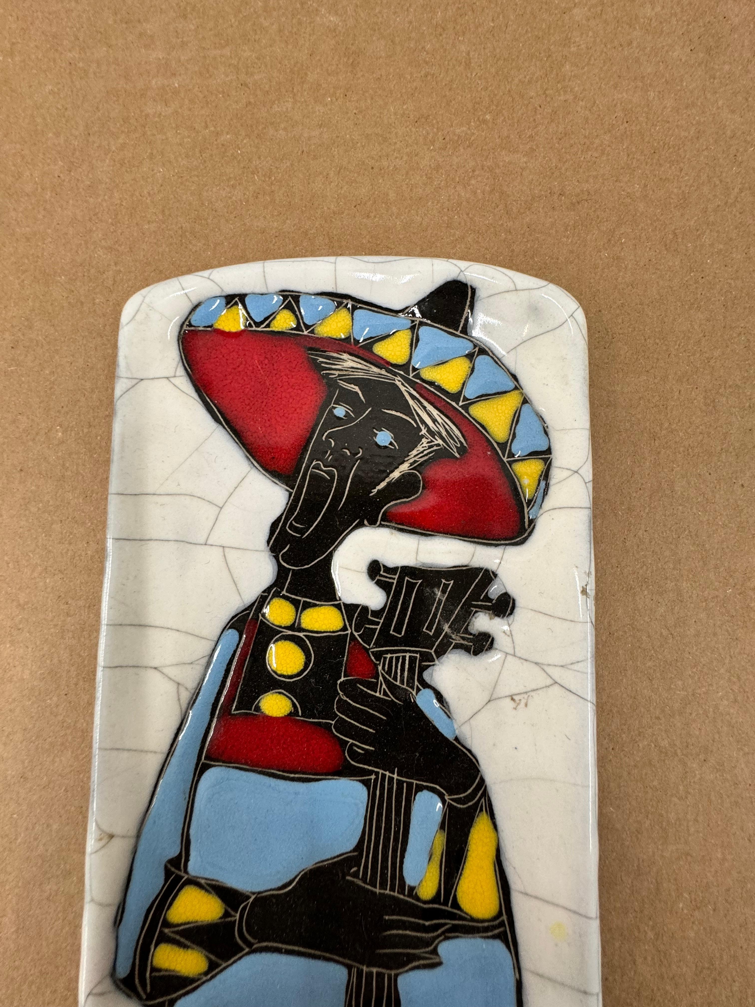 Italian Ceramic bas-relief plaque/plate by Bruno Hugo - Arces RSM ceramics