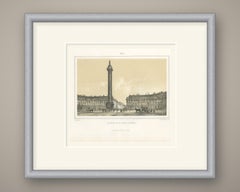 Place Vendome Column, Paris, Antique Lithograph after Jacottet, circa 1850