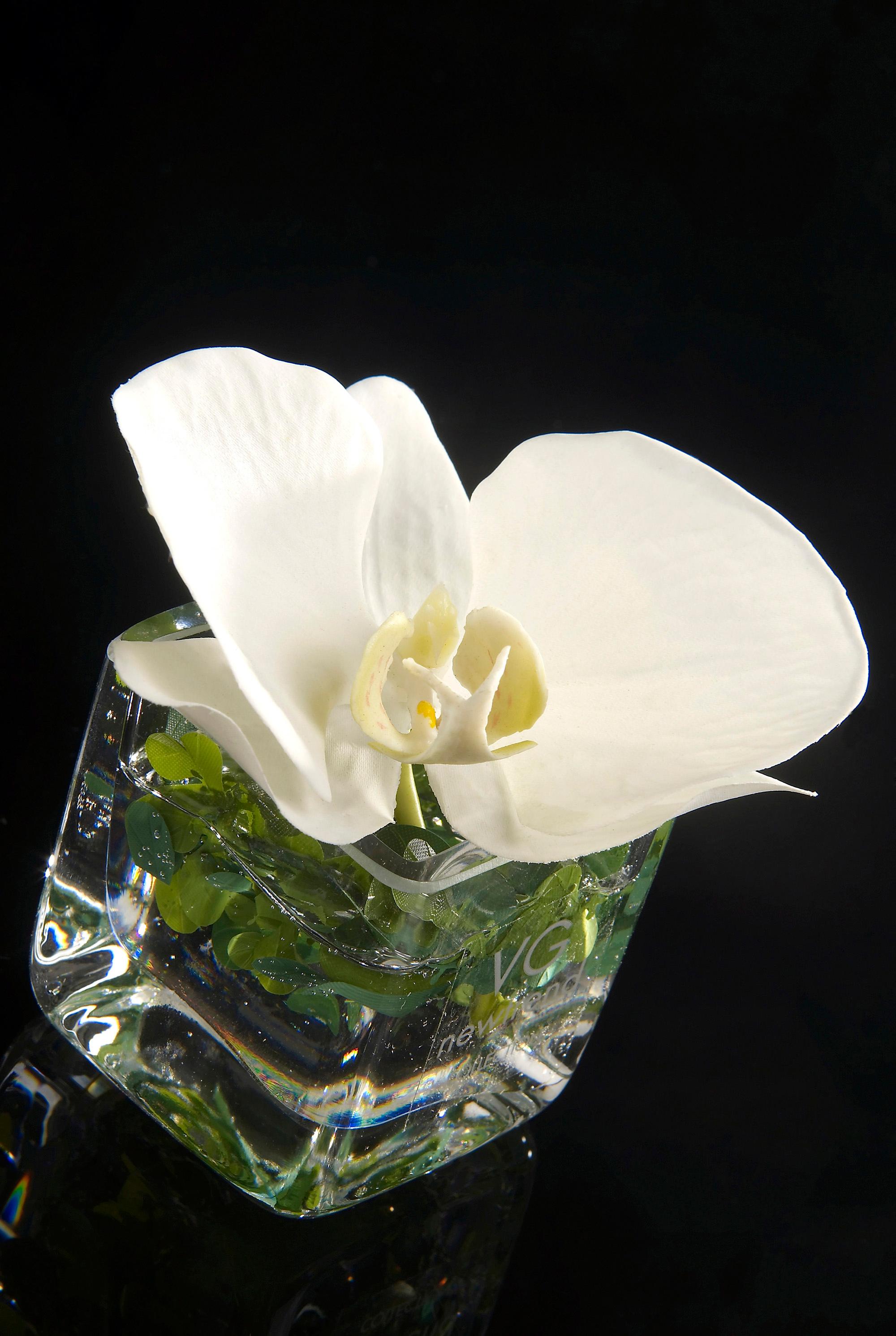 Moderne Ensemble de bougeoirs et cubes Phalenopsis, fleurs, Italie en vente