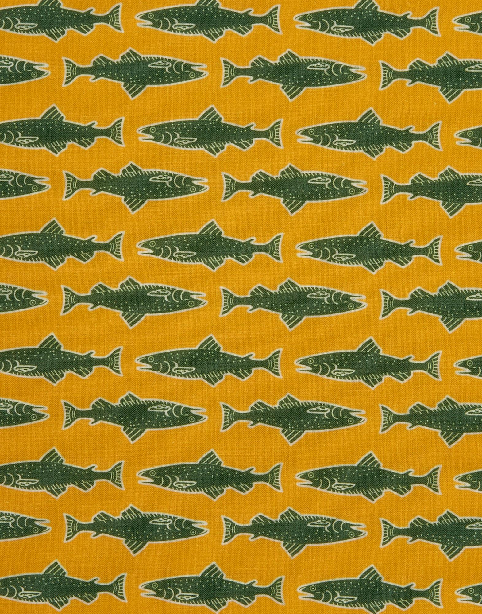 Placemat Set of 2 Como Fish Yellow, 100% Linen, by La DoubleJ, Made in Italy In New Condition In Milano, Lombardia
