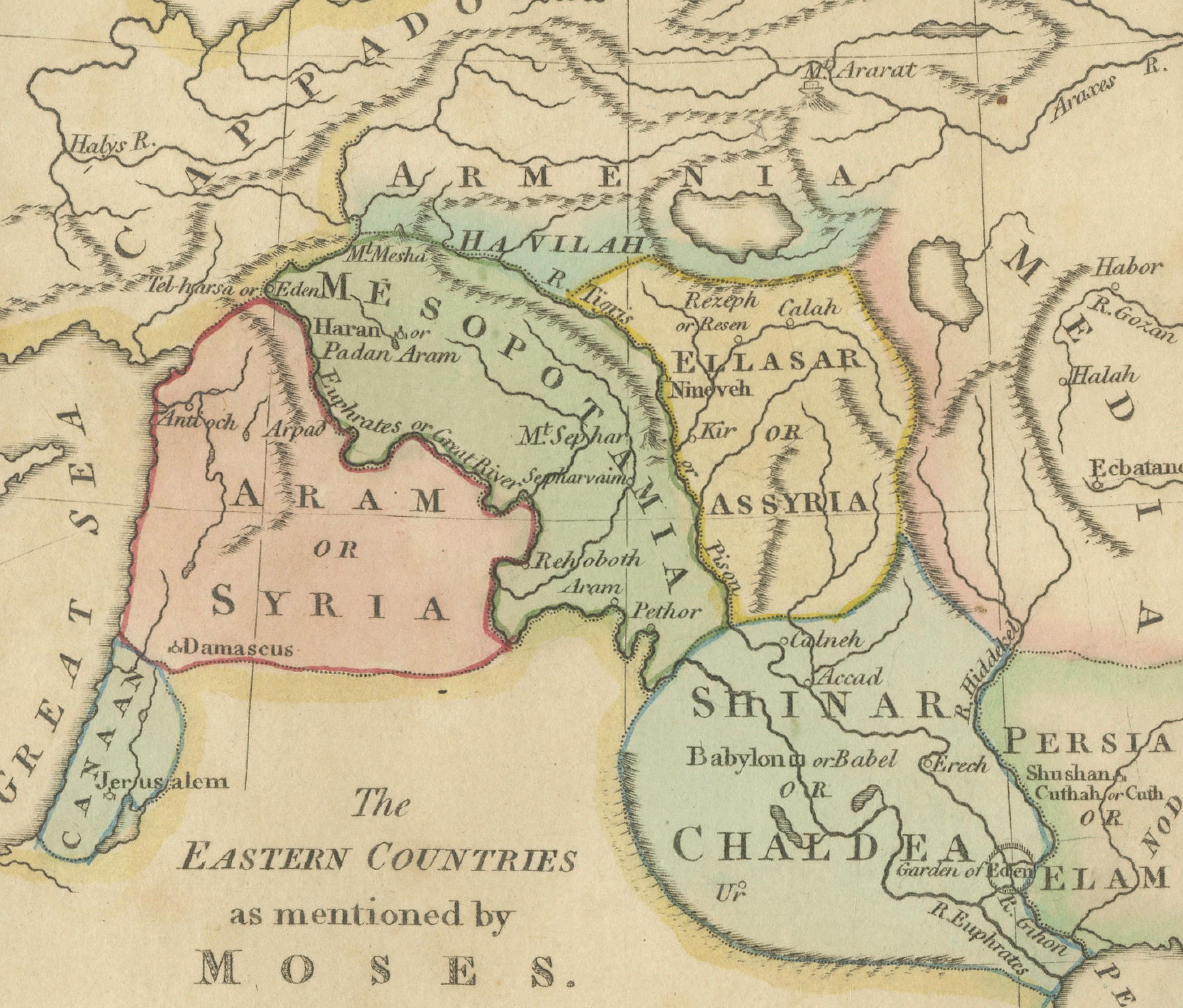 Places Recorded in the Five Books of Moses — Biblical Holy Land Map, 1827
