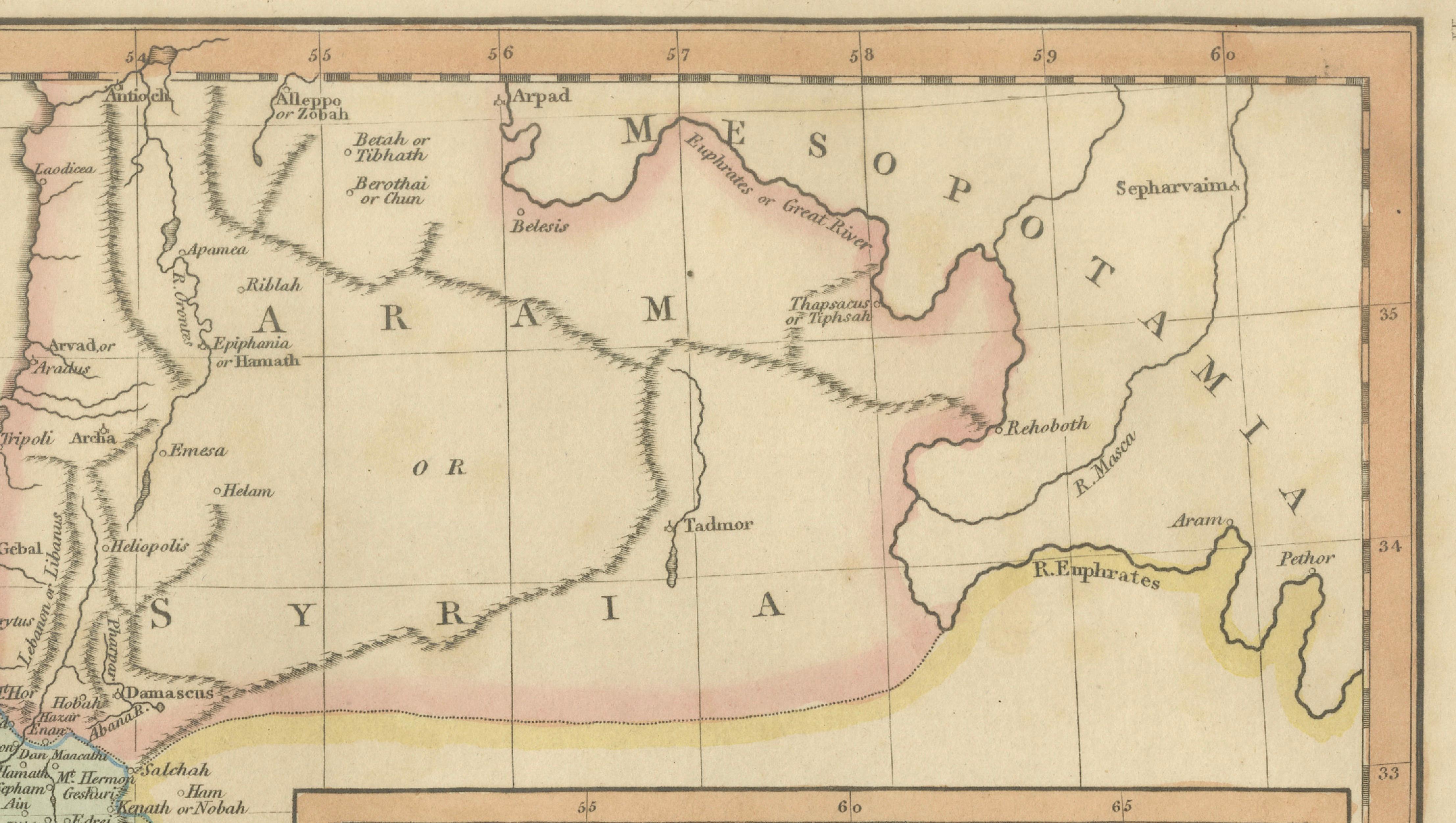 Places Recorded in the Five Books of Moses — Biblical Holy Land Map, 1827