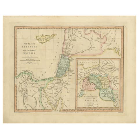 Places Recorded in the Five Books of Moses — Biblical Holy Land Map, 1827