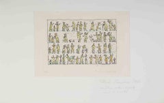 Vintage The People March - Etching by Placido  Scandurra - 1979