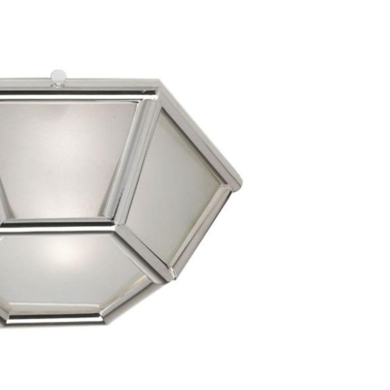 European Geometry ceiling light in brass and glass For Sale