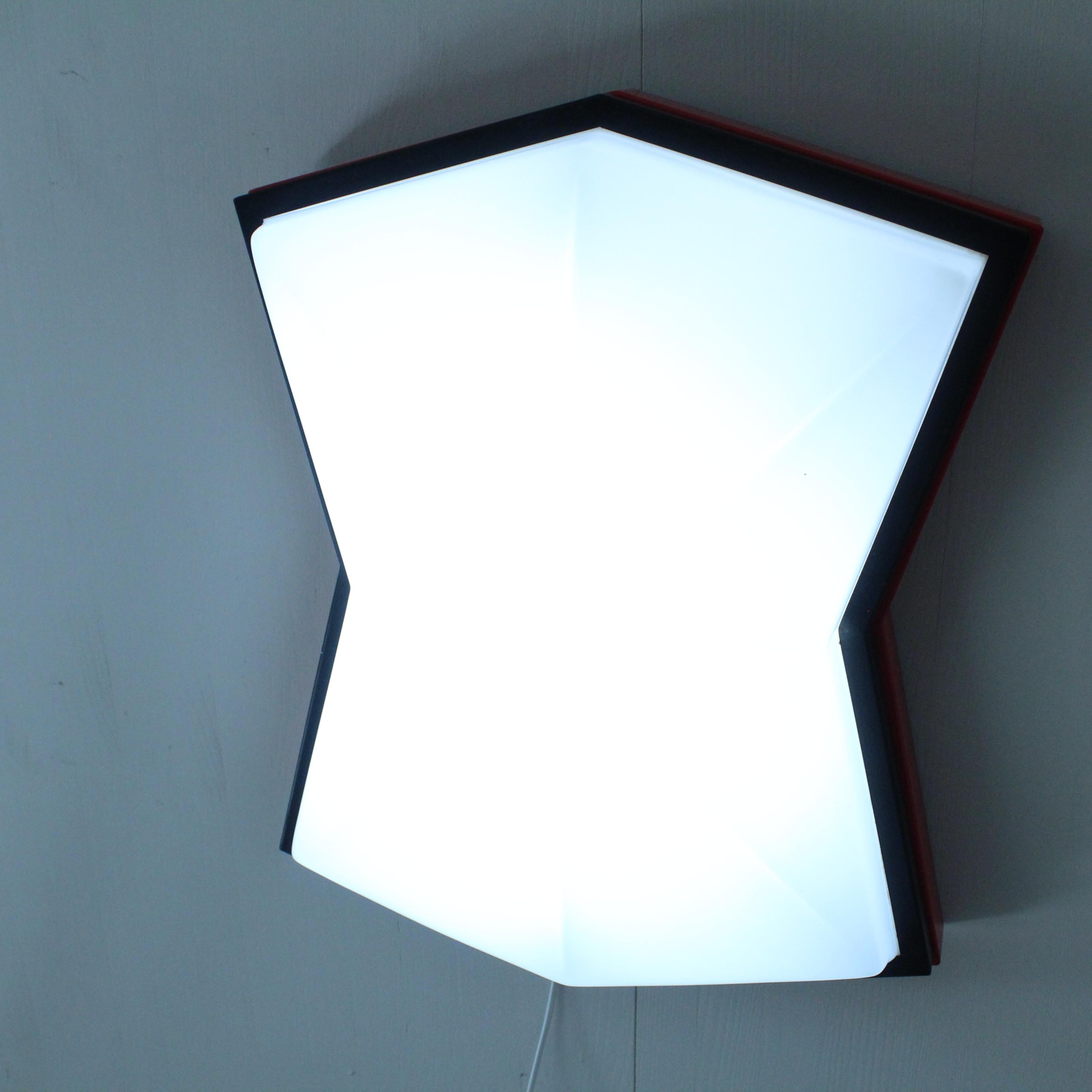 Red ceiling lamp in Space Age style, circa 1980 For Sale 4