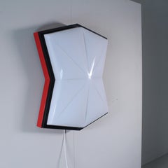 Plafoniera rossa in stile Space Age, 1980 circa