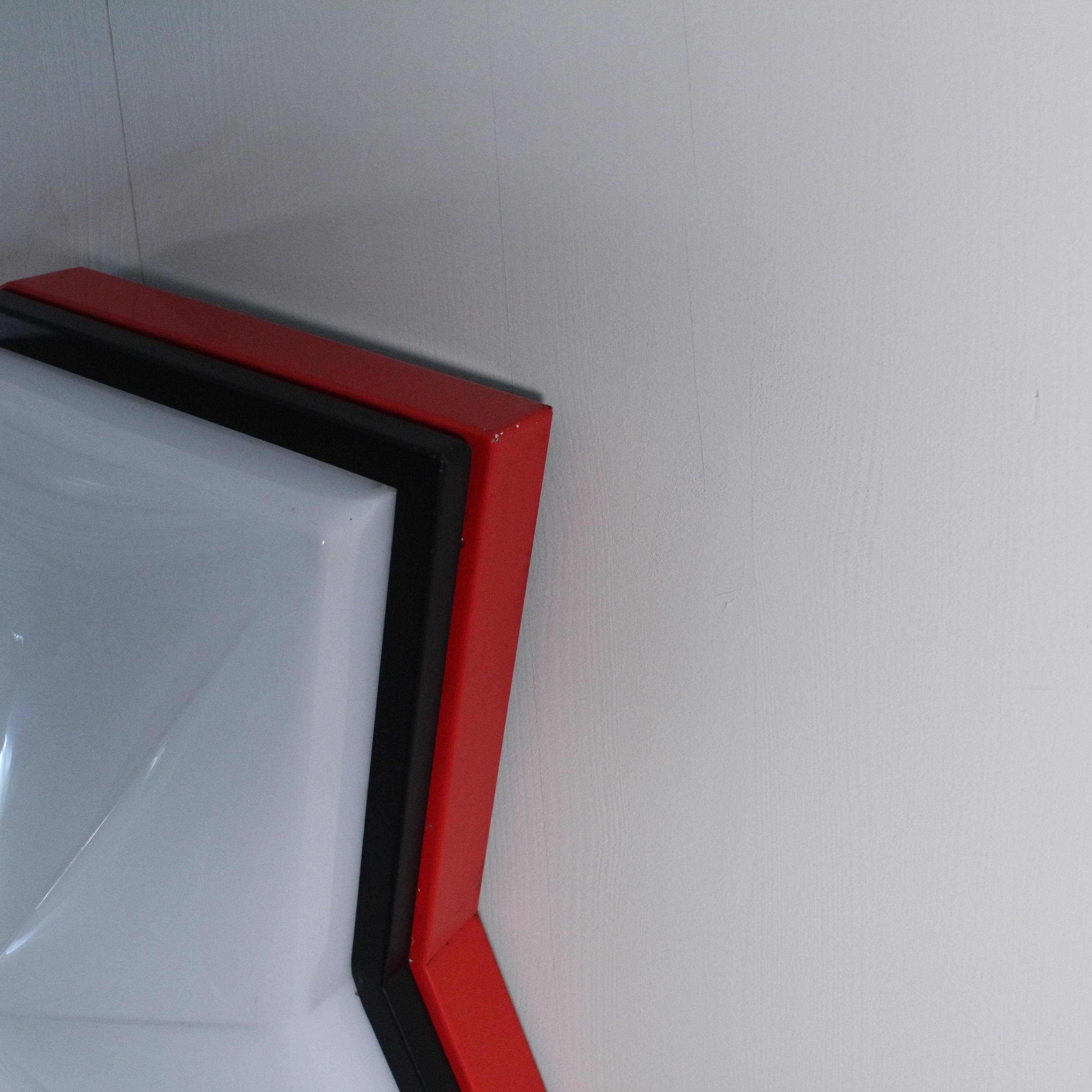 Italian Red ceiling lamp in Space Age style, circa 1980 For Sale
