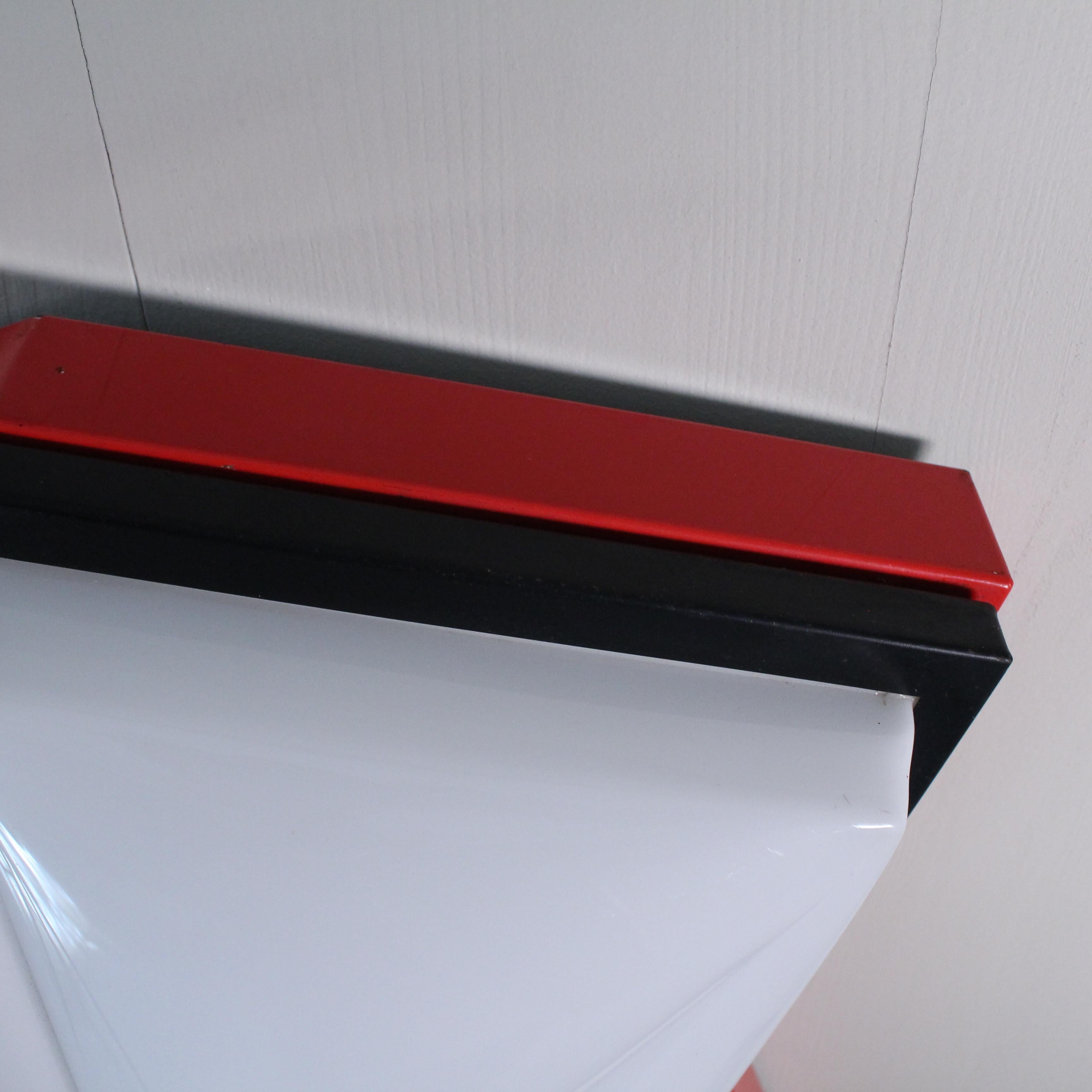 Metal Red ceiling lamp in Space Age style, circa 1980 For Sale