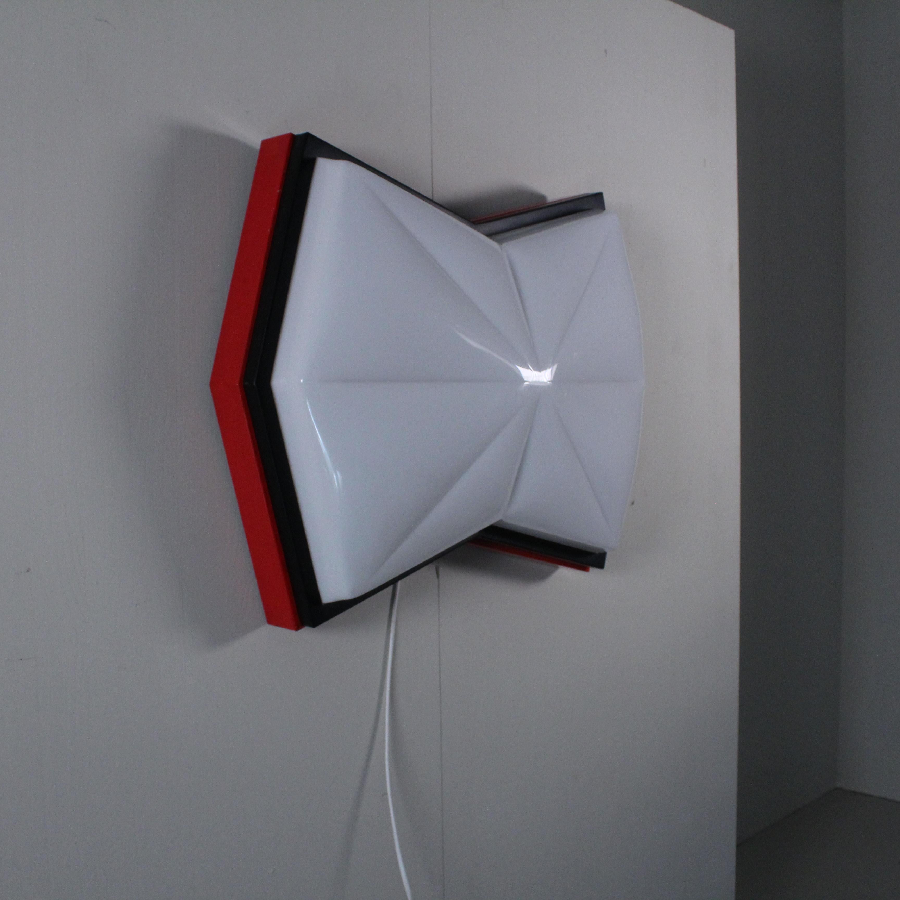 Plafoniera rossa in stile Space Age, 1980 en venta 6