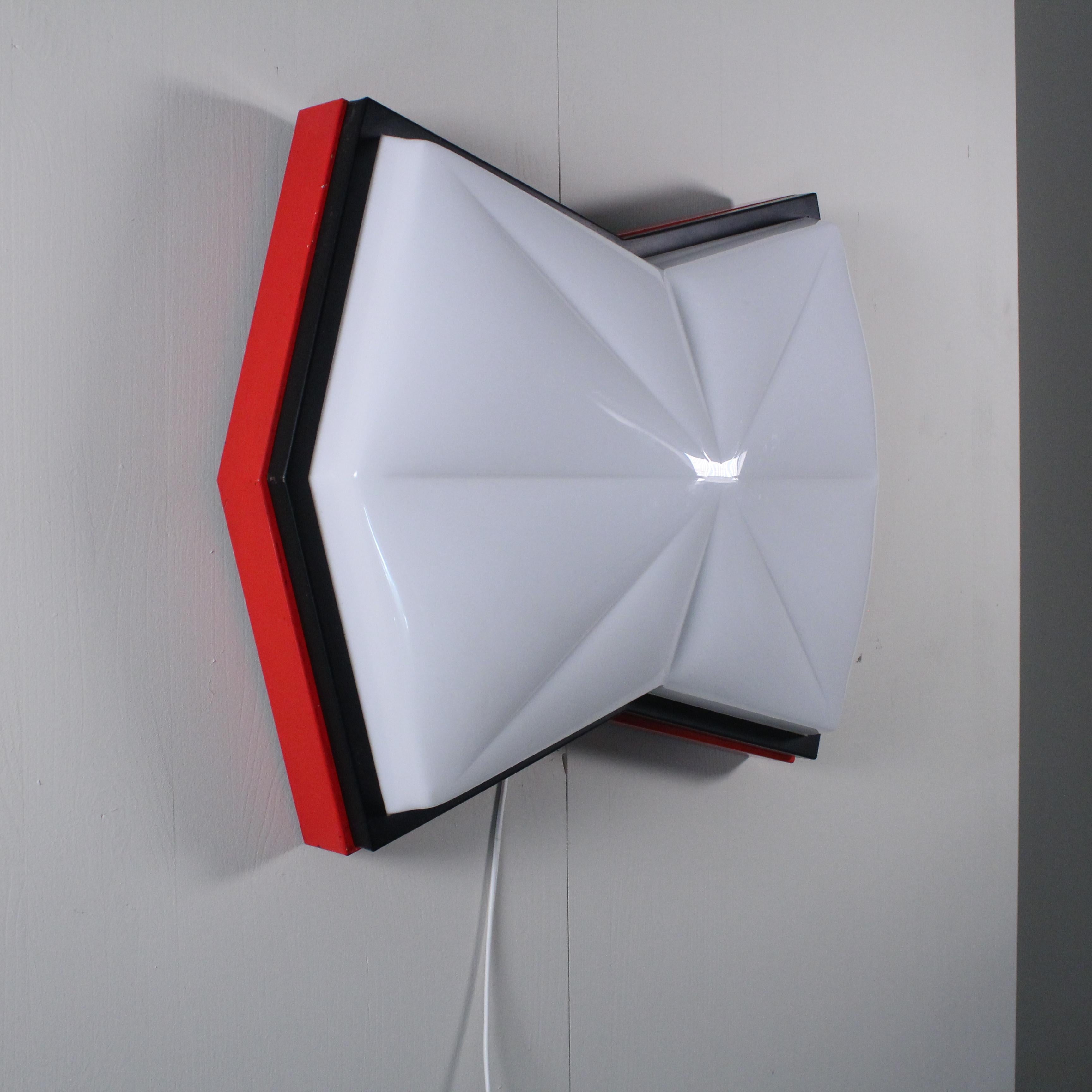 Plafoniera rossa in stile Space Age, 1980 en venta 7