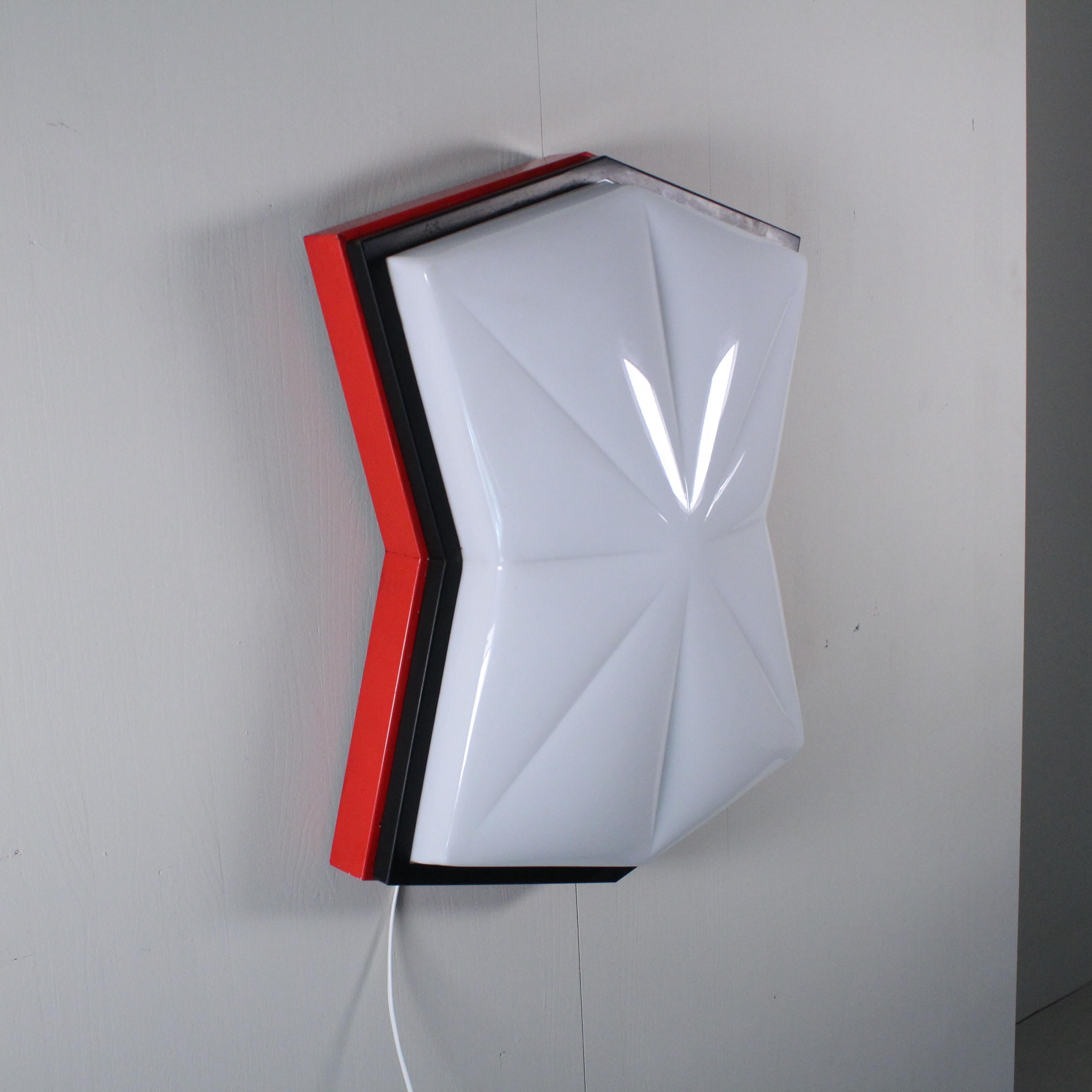 Plafoniera rossa in stile Space Age, 1980 en venta 8