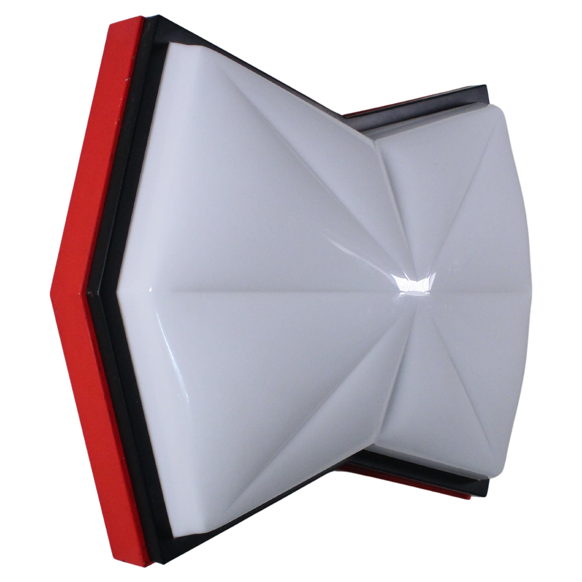 Plafoniera rossa in stile Space Age, 1980
