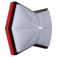 Plafoniera rossa in stile Space Age, 1980