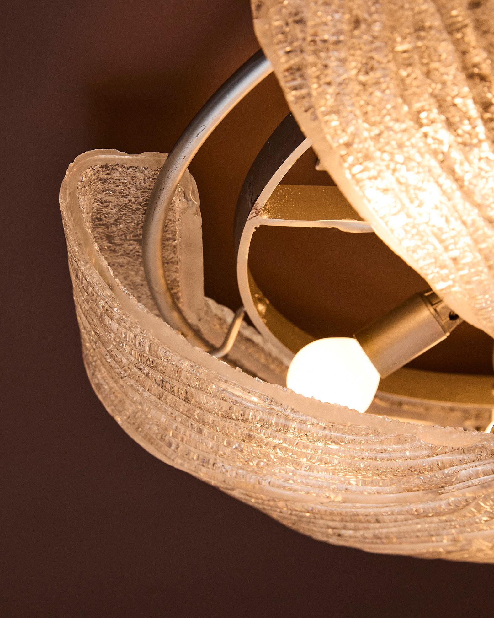 Plafoniera Royal in vetro di Murano e ottone, Barovier & Toso, Italia, 1970 ca. en venta 1