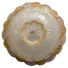 Plafoniere ad incasso con vetro di Murano oro di Barovier&Toso Neon 1970
