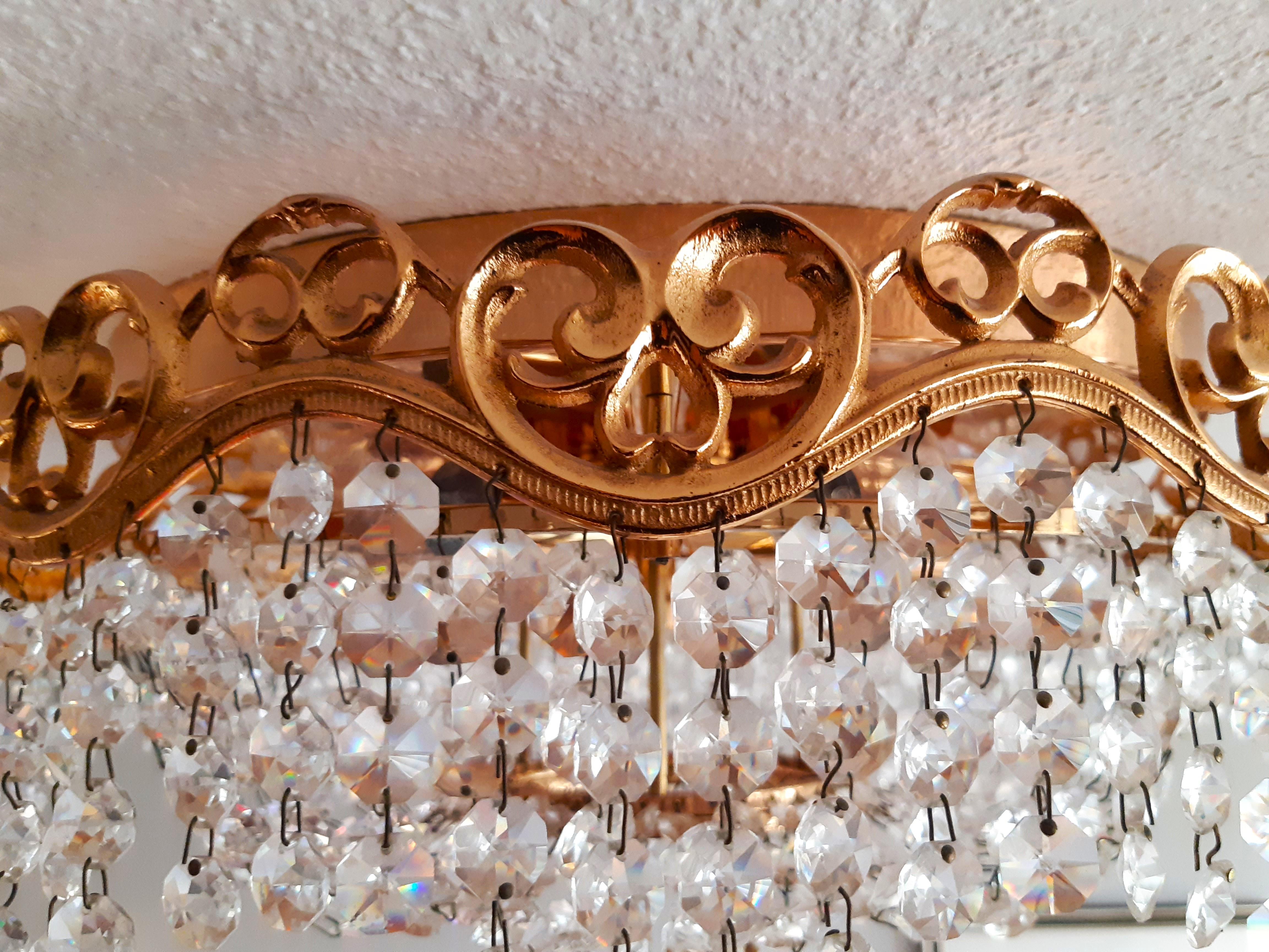 Plafonière Deckenleuchte Lüster SÖLKEN (?) mit Prismen um 1960 For Sale 1