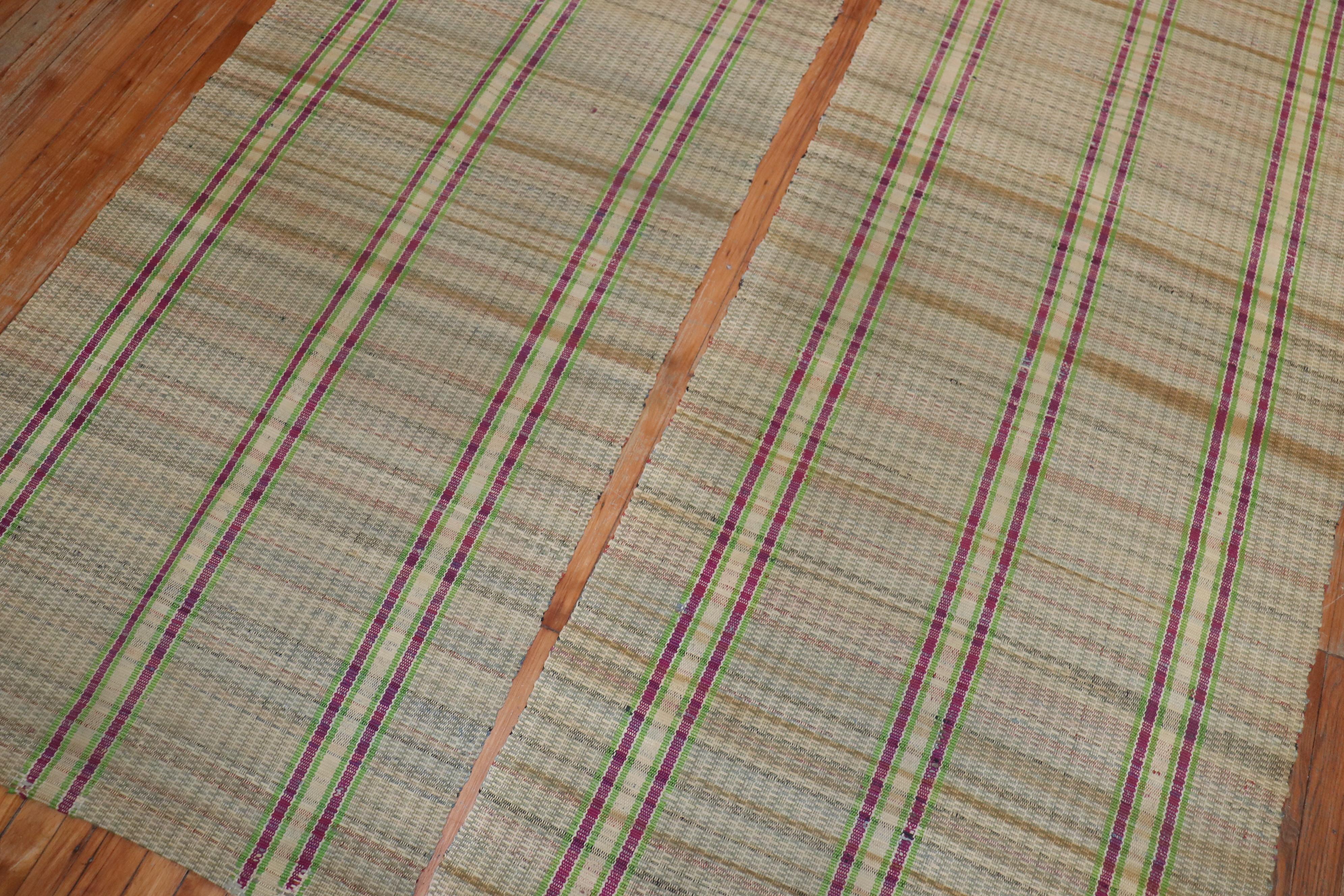 Plaid American Rag Rug Runners, 2er-Set, Mitte des 20. Jahrhunderts (amerikanisch) im Angebot