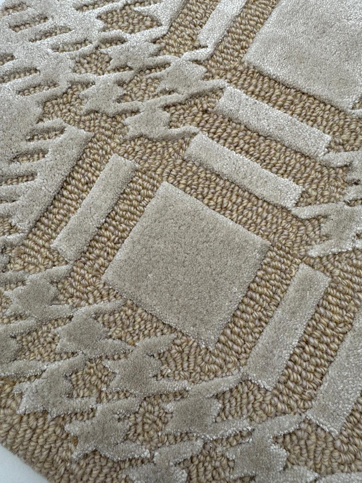 Postmoderno Tappeto Plaid Beige di Studio A in vendita
