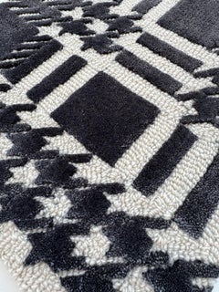 Plaid Black & White Rug by Volver Studios