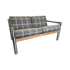 Canapé en chrome avec assise en cuir