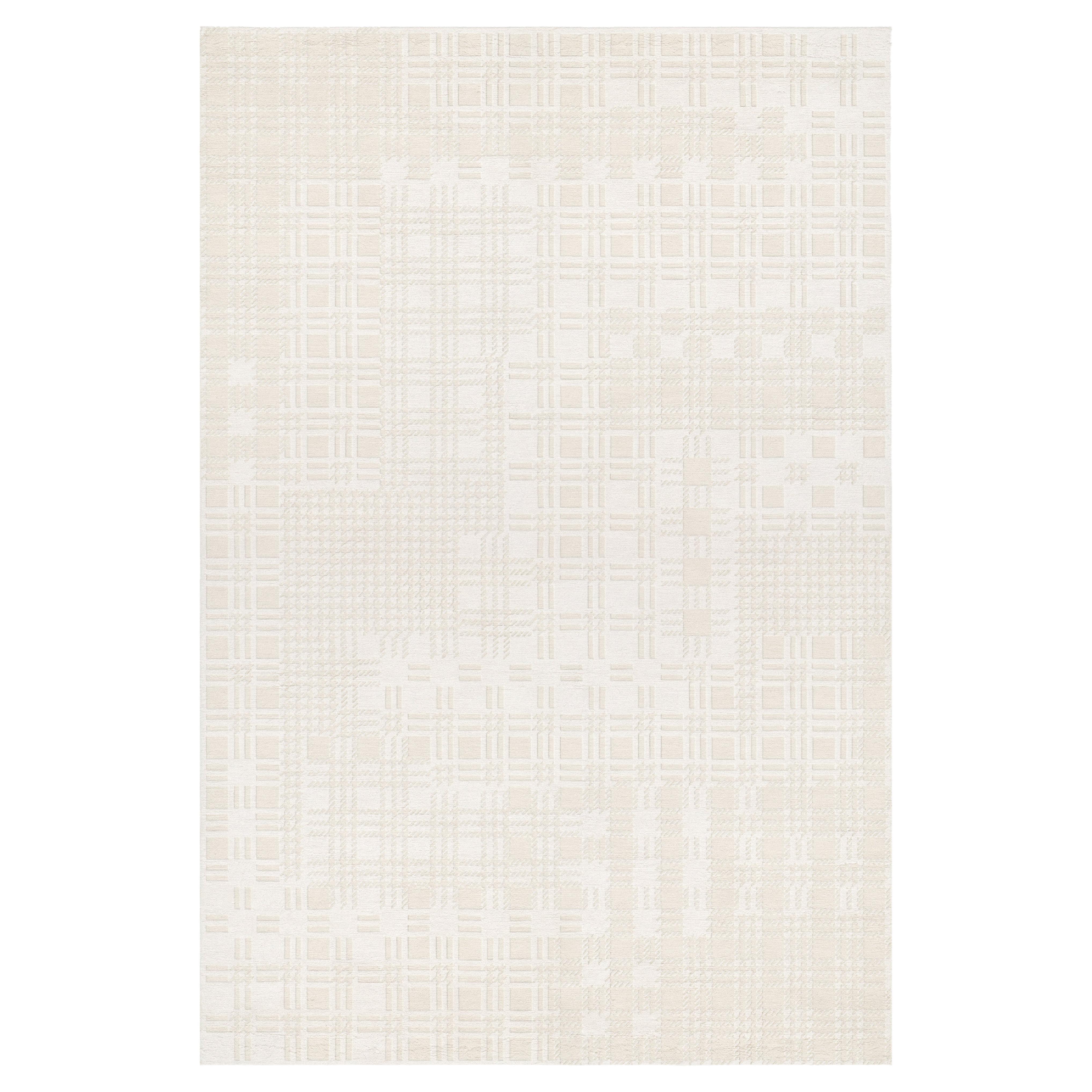 Tappeto Plaid Off White di Volver Studio