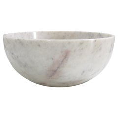 Plain Bowl in White Marble Handcrafted in India by Stephanie Odegard